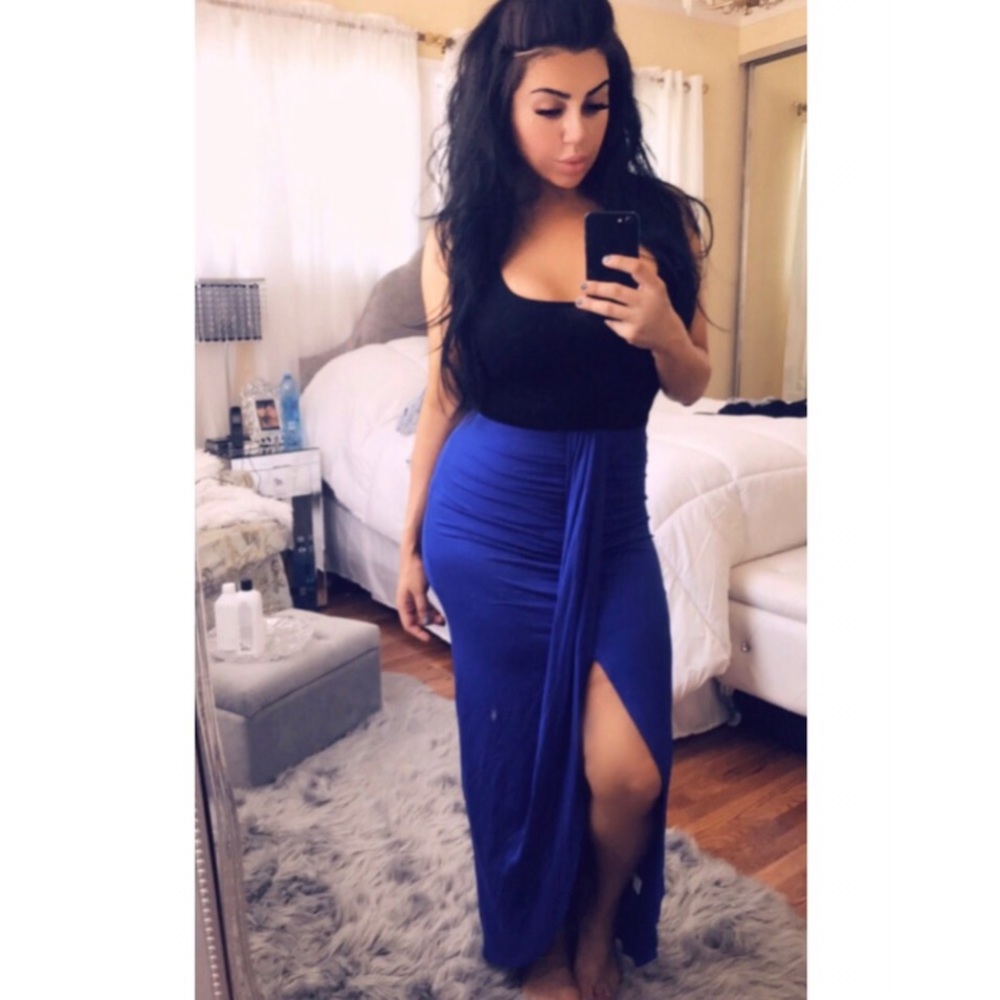 Blue Drape maxi skirt S/M/L